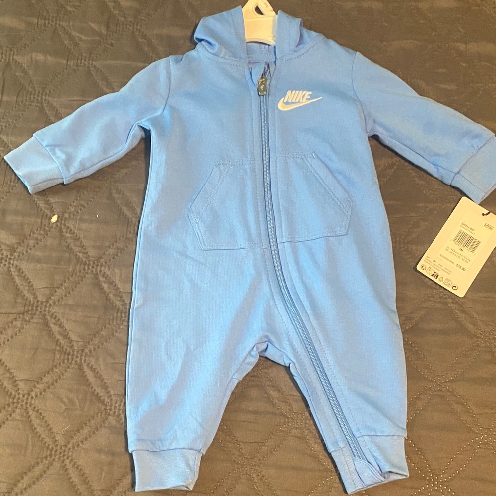 Nike Kids Light Blue Hooded Footie